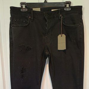 All Saints - Rex Distressed Slim Black Jeans